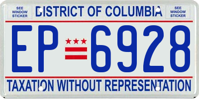 DC license plate EP6928