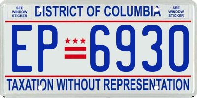 DC license plate EP6930
