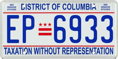 DC license plate EP6933