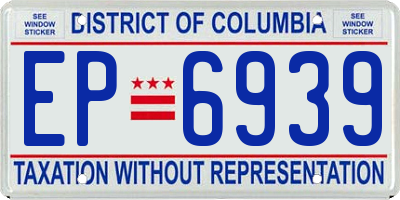 DC license plate EP6939