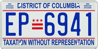 DC license plate EP6941
