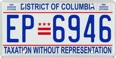 DC license plate EP6946