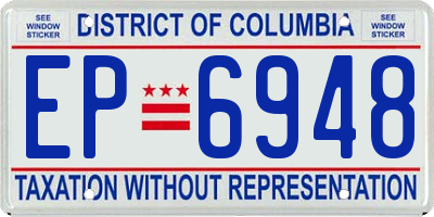 DC license plate EP6948