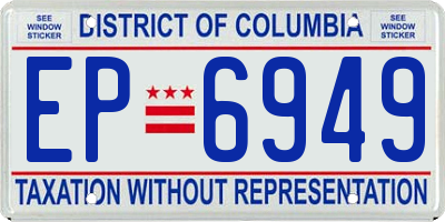 DC license plate EP6949