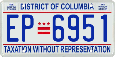 DC license plate EP6951