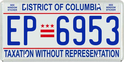 DC license plate EP6953