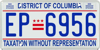 DC license plate EP6956