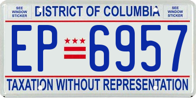 DC license plate EP6957