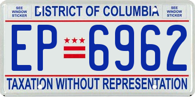 DC license plate EP6962