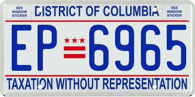 DC license plate EP6965