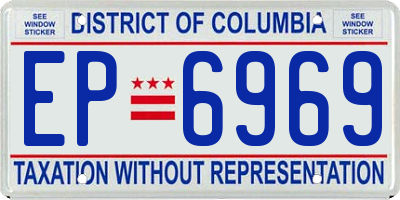 DC license plate EP6969