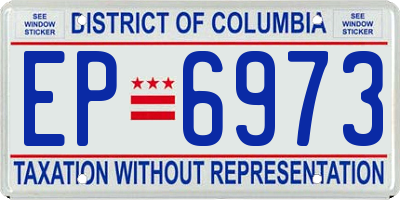 DC license plate EP6973