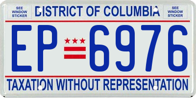 DC license plate EP6976