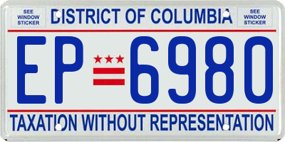 DC license plate EP6980