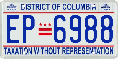 DC license plate EP6988