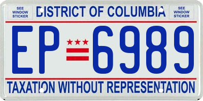 DC license plate EP6989