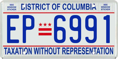 DC license plate EP6991