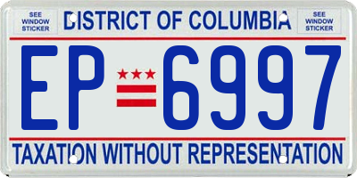 DC license plate EP6997