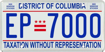 DC license plate EP7000