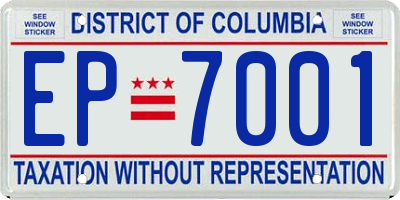 DC license plate EP7001