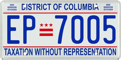 DC license plate EP7005