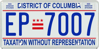 DC license plate EP7007