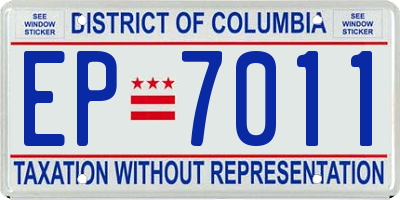 DC license plate EP7011