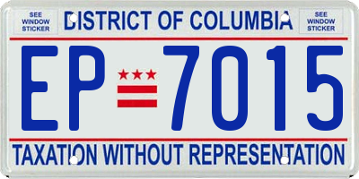 DC license plate EP7015