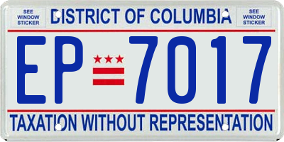DC license plate EP7017