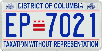 DC license plate EP7021