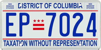 DC license plate EP7024