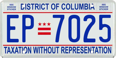 DC license plate EP7025