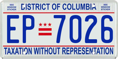 DC license plate EP7026