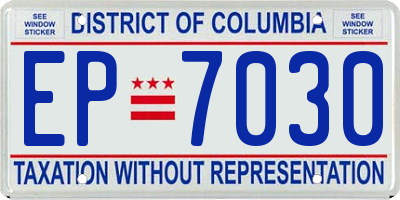 DC license plate EP7030