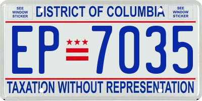 DC license plate EP7035