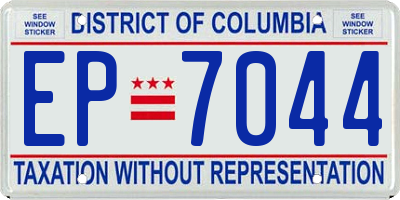 DC license plate EP7044