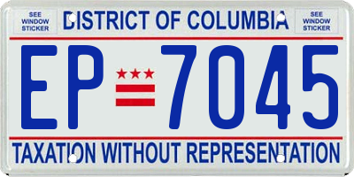 DC license plate EP7045