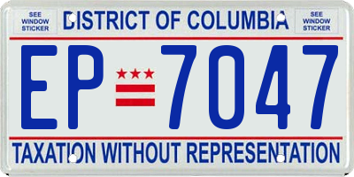 DC license plate EP7047