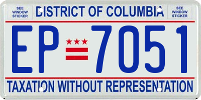 DC license plate EP7051