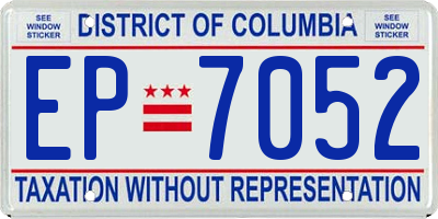 DC license plate EP7052
