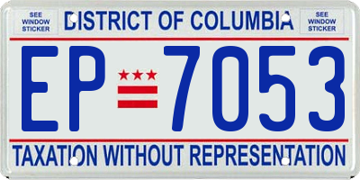 DC license plate EP7053