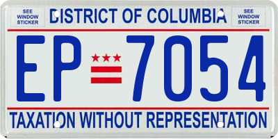DC license plate EP7054