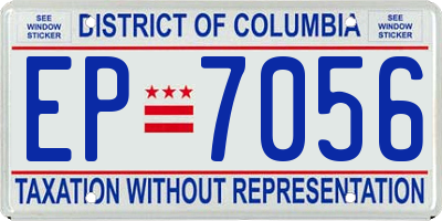 DC license plate EP7056