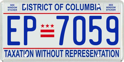 DC license plate EP7059