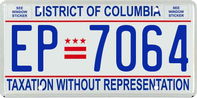 DC license plate EP7064