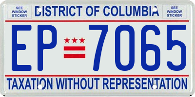 DC license plate EP7065