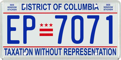 DC license plate EP7071