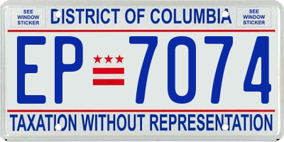 DC license plate EP7074