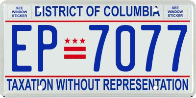 DC license plate EP7077