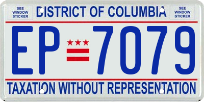 DC license plate EP7079